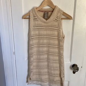 Cream Colored Long Knitted Top from Anthropologie